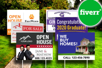 design modern real estate yard sign, signage, billboard, banner