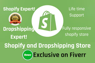create a responsive shopify dropshipping store or website
