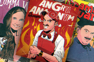 draw a cartoon portraits of you in a poster style