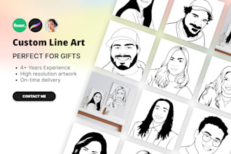 draw minimalistic hand drawn line art based on photo in 24hr