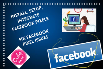 install, setup and fix issues of facebook pixels