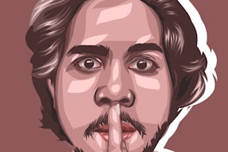 draw simple brown vector portrait