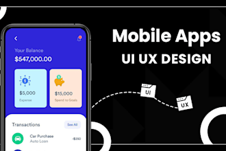 create mobile and web UI, UX design