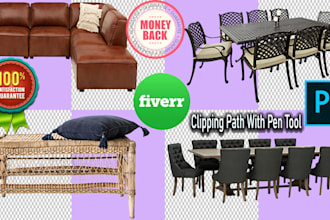 do furniture background remove by clipping with pen tool