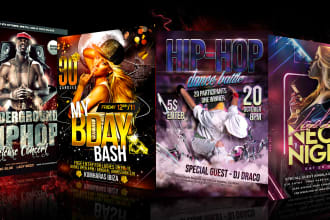 design dj, hip hop, concert  nightclub club event  birthday flyer