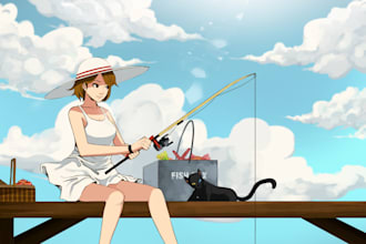 anime or cartoon illustration for your project