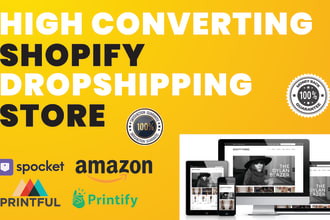create shopify dropshipping store, build shopify store and website