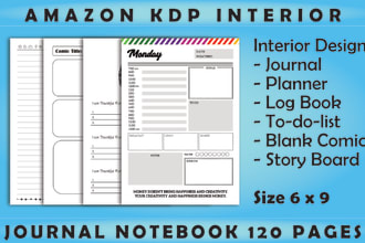 design journal, planner, calendar, notebook interior layout