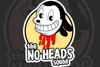 draw a cool mascot logo in a retro cartoon style