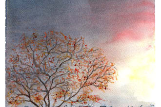 watercolor portrait of house or landscape from your image