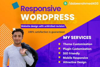 design, develop and customize a responsive wordpress website
