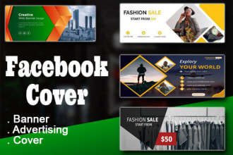 create facebook cover, youtube channel art, banner, twitter header