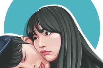 turn your photo couple into amazing cartoon in 24 hours