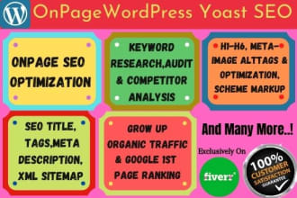 do onpage SEO in wordpress by yoast and proper management