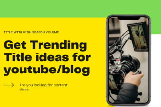 research niche specific blog, youtube topic ideas with SEO