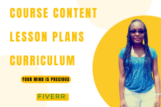 create lesson plans, and online course content and curriculum