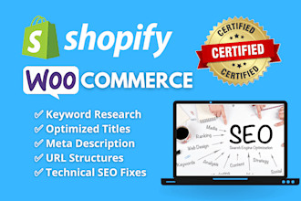do onpage SEO of shopify, woocommerce as an expert