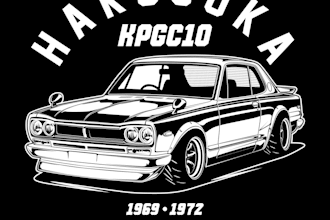draw cool car illustration for tshirt design