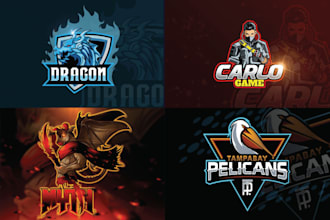 design mascot logo for esports, twitch, youtube, and gaming