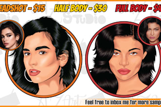 draw custom vector portraits in 24 hours