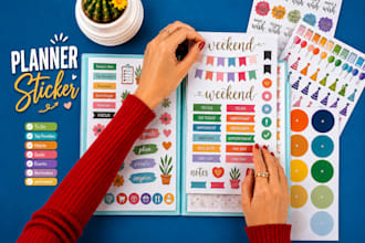 design custom printable and digital planner stickers