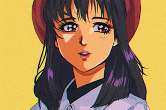 create classic retro 90s anime girl