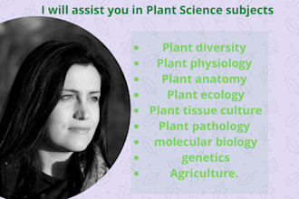 write and proofread articles on plant science, agriculture and gardening