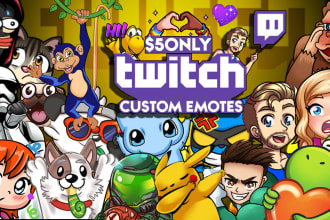 make amazing twitch emotes and sub badges in bulk for you