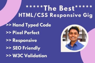 create responsive html css website, copy clone any website in html template