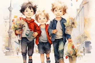 watercolor children book illustrations