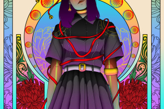 create psychedelic illustration for single album cover for you