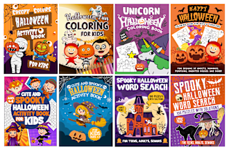 design halloween coloring book cover for amazon KDP
