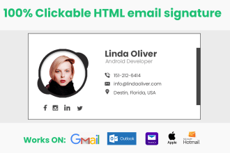 design clickable HTML email signature