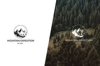 create logo for mountains, nature, camping, and the like