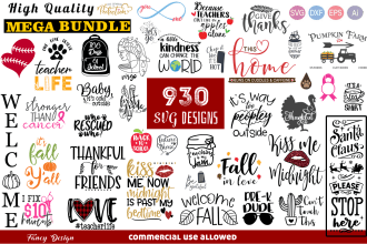 provide premium 1000 svg, eps vector design bundle for commercial use