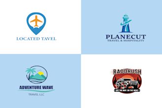 design a modern travel agency blog  or agent logo design