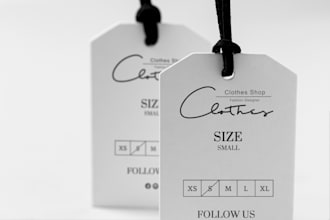 design clothing tags, hem tag, price tags for you