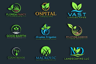 do modern agriculture farm landscape and lawn care logo