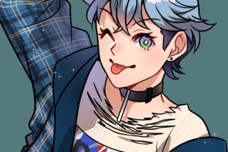 draw your character in an anime or webtoon style