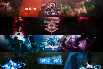 make gaming logo and banner for youtube and twitch