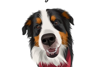 draw your pet into vector art cartoon