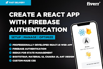 develop a typescript or javascript react app with firebase