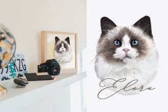 illustrate custom pet portrait
