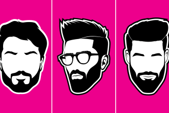 design black and white minimalist face silhouette logo