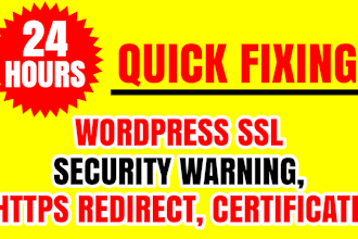 fix SSL certificate, https issues, security warning,  not secure site