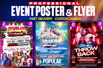 design modern party flyer, club poster, and event