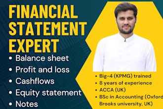 prepare balance sheet, profit and loss and cash flow statement