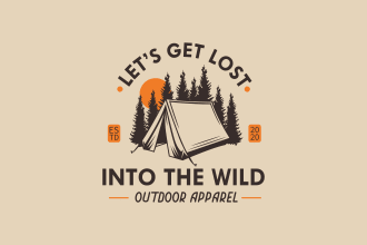 draw vintage outdoor logo design or t shirt illustration