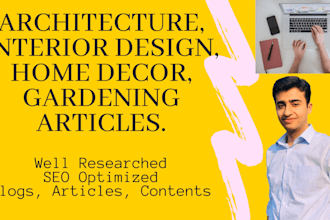 do SEO blog articles content on interior home decor gardening improvement design