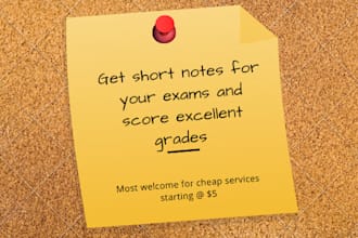 make short and easy notes for exam and quick revisions